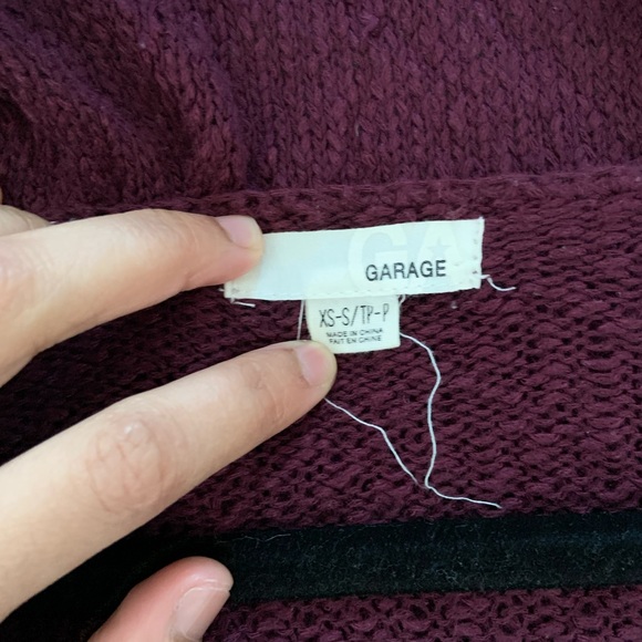 Garage, Maroon Loose Knit Long Cardigan, Size: X Small - Picture 4 of 4